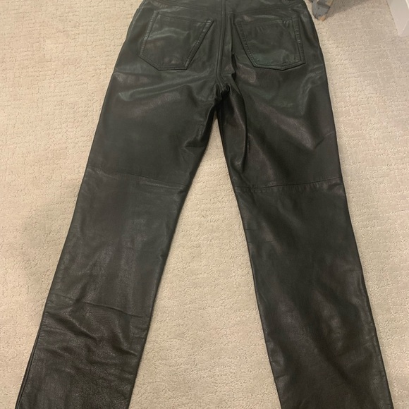 Jones New York leather jeans. Vintage, circa 2000. - Picture 3 of 5